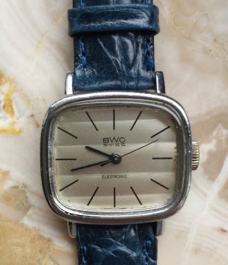 Armbanduhr Bwc Electronic - Swiss - Vintage - Lederband PrÄgung Bild