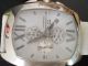 Herrenuhr V.  Chronotech,  Aussergewöhnliche Form,  Weisses Lederarmband Armbanduhren Bild 1