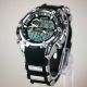 Herren Vive Armband Uhr Massiv Silber Schwarz Watch Analog Digital Quarz Armbanduhren Bild 3