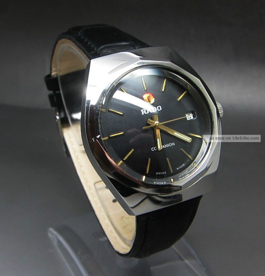 Schwarz Rado Companion Mit Datumanzeige Handaufzug Uhr