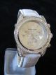 Excellanc Damen - Quartz - Uhr Strass Blingbling Silber Optik Armband Weiss Armbanduhren Bild 4