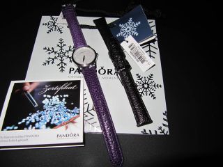 Pandora Damen - Armbanduhr Fleur 811037ls,  Ersatzlederarmband In Schwarz Bild
