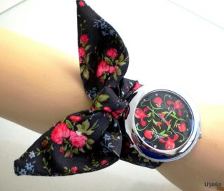 Star Style Armbanduhr Wickeluhr Armband Uhr Rosen Hippi Uhr Schwarz Rot U306x Bild