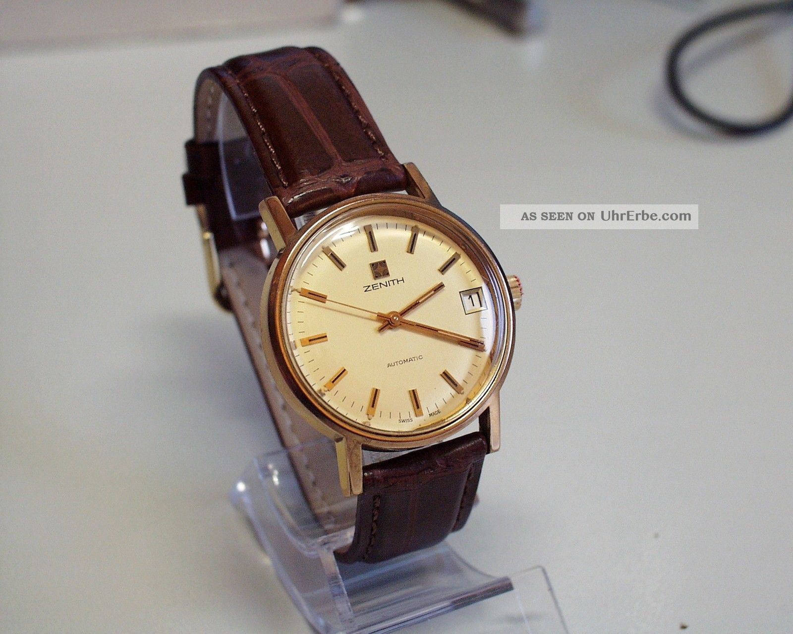 Servicesierte - Vergoldete - Zenith - Herren - Automatic - Uhr Mit Datumsanzeige Armbanduhren Bild