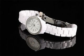 Fossil Stella Es2437 Damen Armbanduhr Uhr Weiß Silber Mit Strass Zirkonia Bild