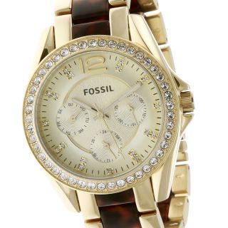 Fossil Armbanduhr Chrono Damen Es3343 Edelstahl Gold Bild