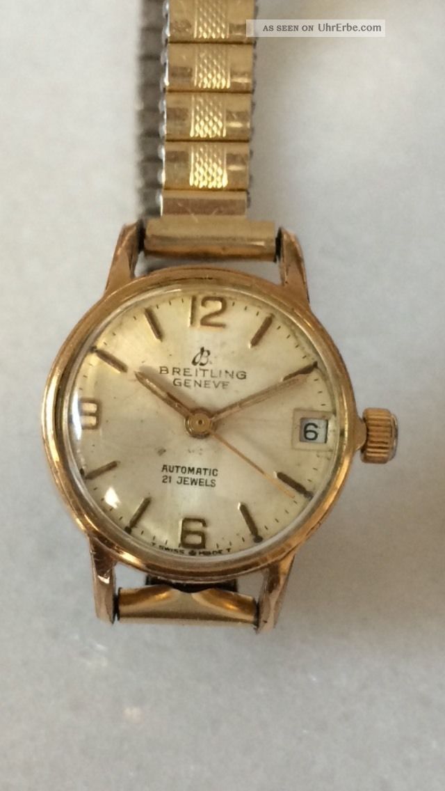 Breitling Geneve Automatic Uhr Date 21 Jewels Swiss Watch 1965 Armbanduhren Bild