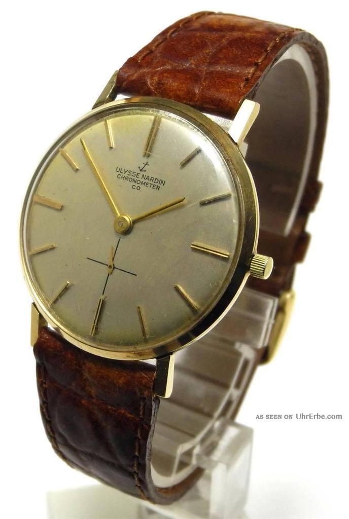 Vintage Ulysse Nardin Chronometer,  14 Kt Gold Handaufzug,  50er Jahre Armbanduhren Bild
