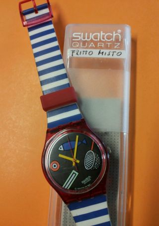 Swatch Quartz Retro Armbanduhr 1992 Fritto Misto RaritÄt Bild