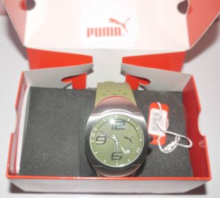 Puma Prime Time Armbanduhr Silberfarben Und Militarygrün Bild