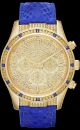 Michael Kors Leyton Damen Armbanduhr Blau Glitz Cristallen Mk2311 Ovp 350 Armbanduhren Bild 4