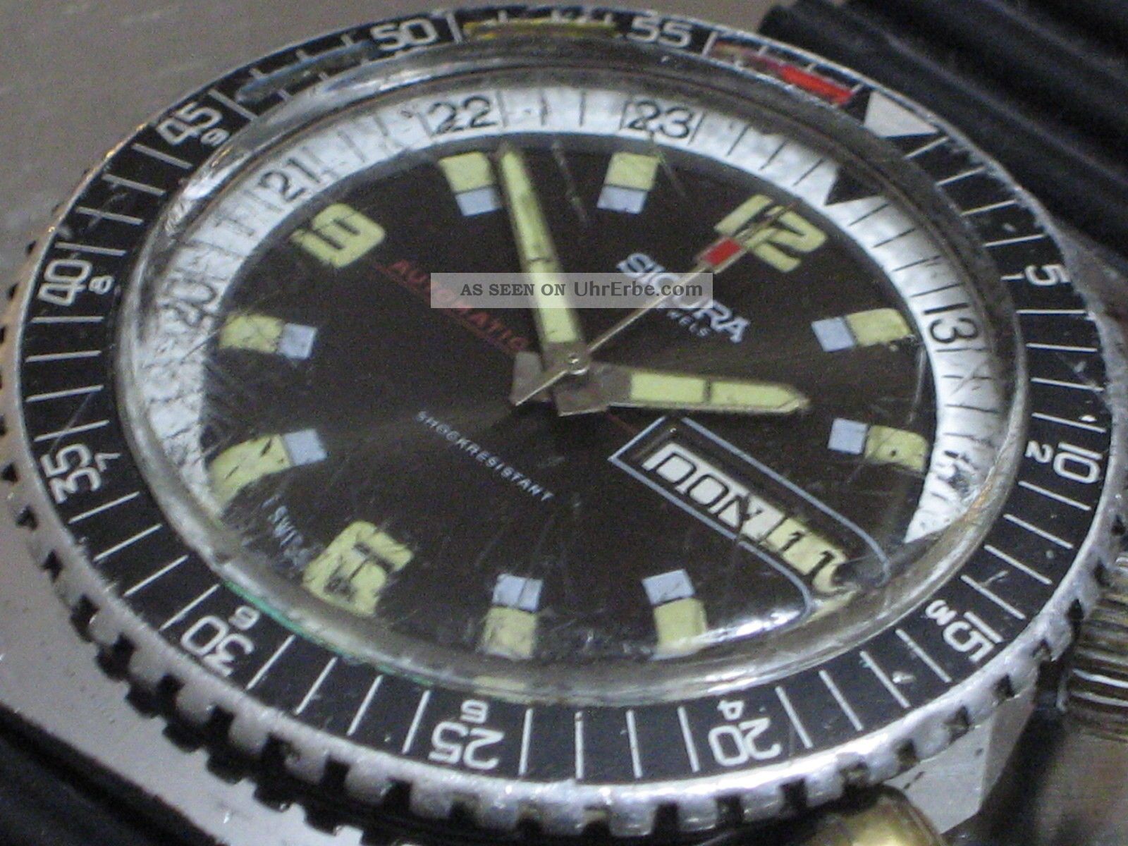 Sicura Automatic Breitling Diver17 Jewels 70er Herren - Armbanduhr Taucheruhr Mech Armbanduhren Bild