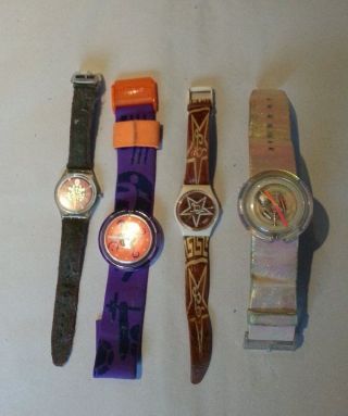 Uhr Sammlung Swatch 4x Auch Pop Swatch Armbanduhr Uhrensammlung Bild