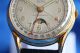 Zentra Armbanduhr Felsa 465 Mondphase,  Vollkalender,  Chrono Ca.  1955 Gold Armbanduhren Bild 7