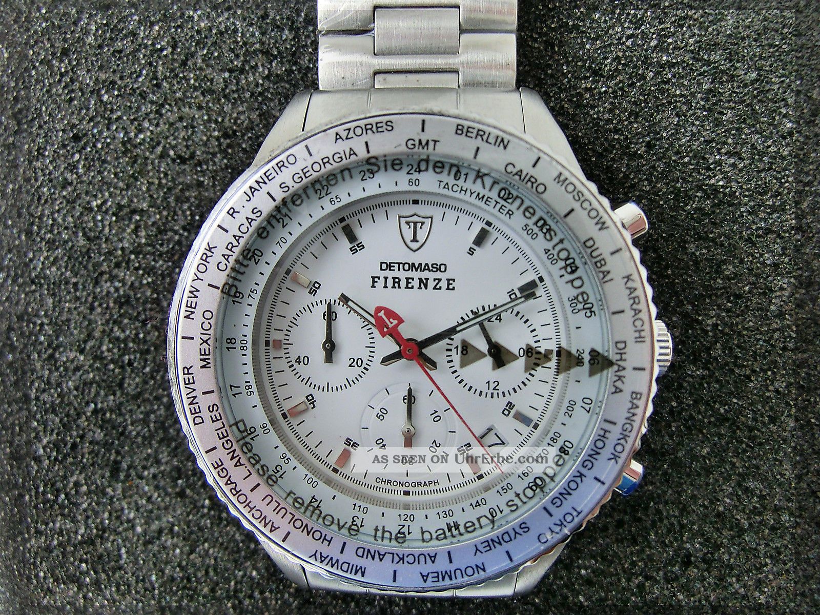 Herrenarmbanduhr,  Detomaso Firenze,  Weiß/silber, Armbanduhren Bild