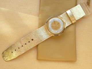 Damen Uhr Vintage Swatch Pop Guinevere1992 Gold Getragen M.  Batterie Bild