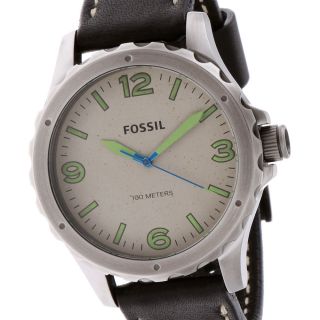 Fossil Armbanduhr Herren Jr1461 Lederband Schwarz Mit Ziernaht Bild