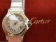 Cartier De Santos Ronde Damen Uhr 750 Gold Stahl Quarz Komplett Revision Watch Armbanduhren Bild 7