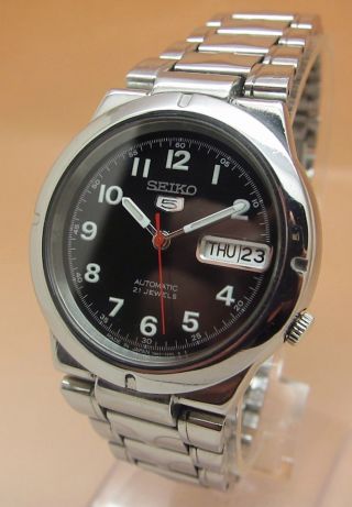 Seiko 5 Durchsichtig Automatik Uhr 7s26 - 01z0 21 Jewels Datum & Tag Bild