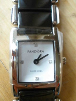 Pandora Uhr Facets Black Ceramic M Diamanten 0,  2ct M Box Tüte Bild
