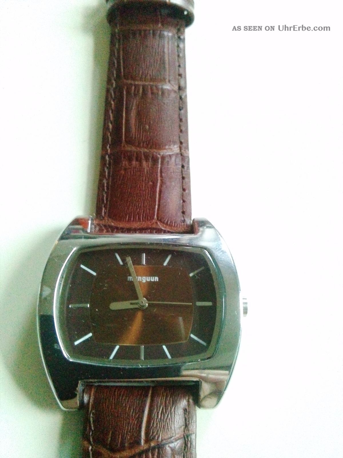 Manguun Uhr, Armbanduhr Dau Hau Braun, Lederarmband