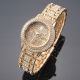 Mode 14k Golden Damenuhr Analog Quarz Strass Armreif Armband Uhr Metal Damen Uhr Armbanduhren Bild 3