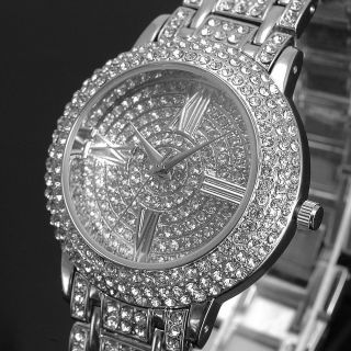 Mode Mädchen Damenuhr Analog Quarz Strass Armreif Armband Damen Uhr Armbanduhr Bild