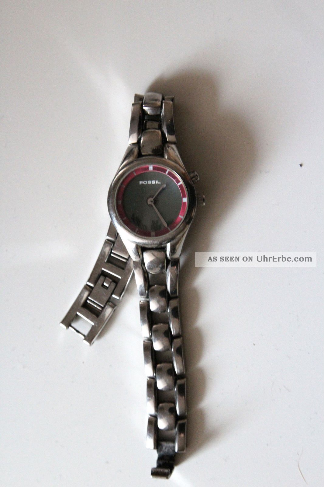Armband Uhr Fossil Uhr Silber Mit Animierten Ziffernblatt Ohn Batterie Armbanduhren Bild