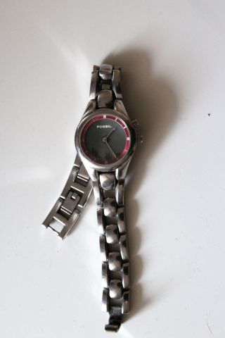 Armband Uhr Fossil Uhr Silber Mit Animierten Ziffernblatt Ohn Batterie Bild