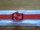 Swatch Damen Armband Uhr Rot Intense Red Silikon Glitzer Top Armbanduhren Bild 4