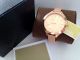 Michael Kors Mk2274 Logo Rose Gold Leder Beige Uhr Damenuhr Slim Runway Armbanduhren Bild 2