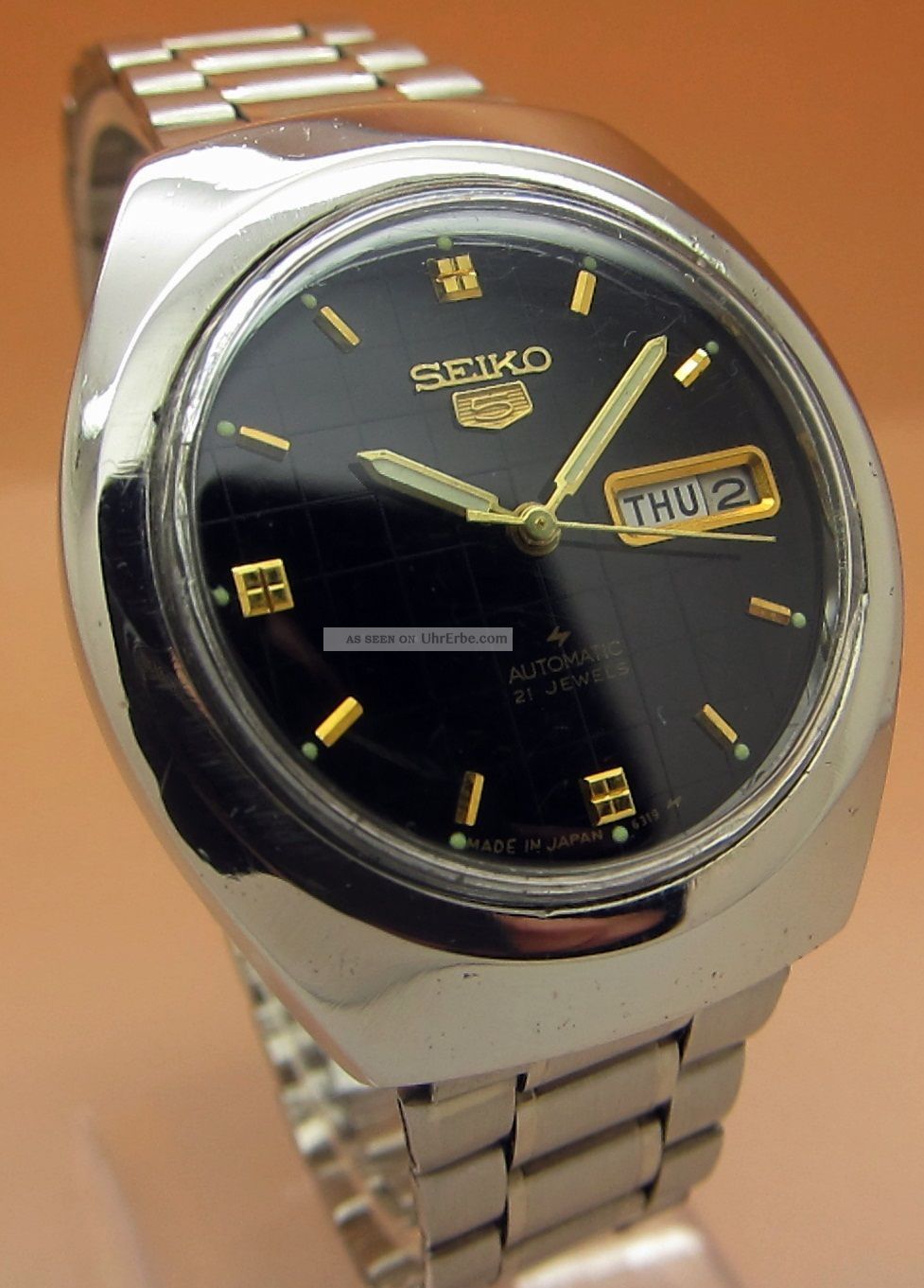 Seiko 5 Mechanische Automatik Uhr 6119 - 6023 21 Jewels Datum & Taganzeige Armbanduhren Bild