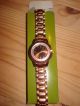 Uhr Schicke Damenuhr Metallarmband Rosegold Farben Strass Armbanduhren Bild 2