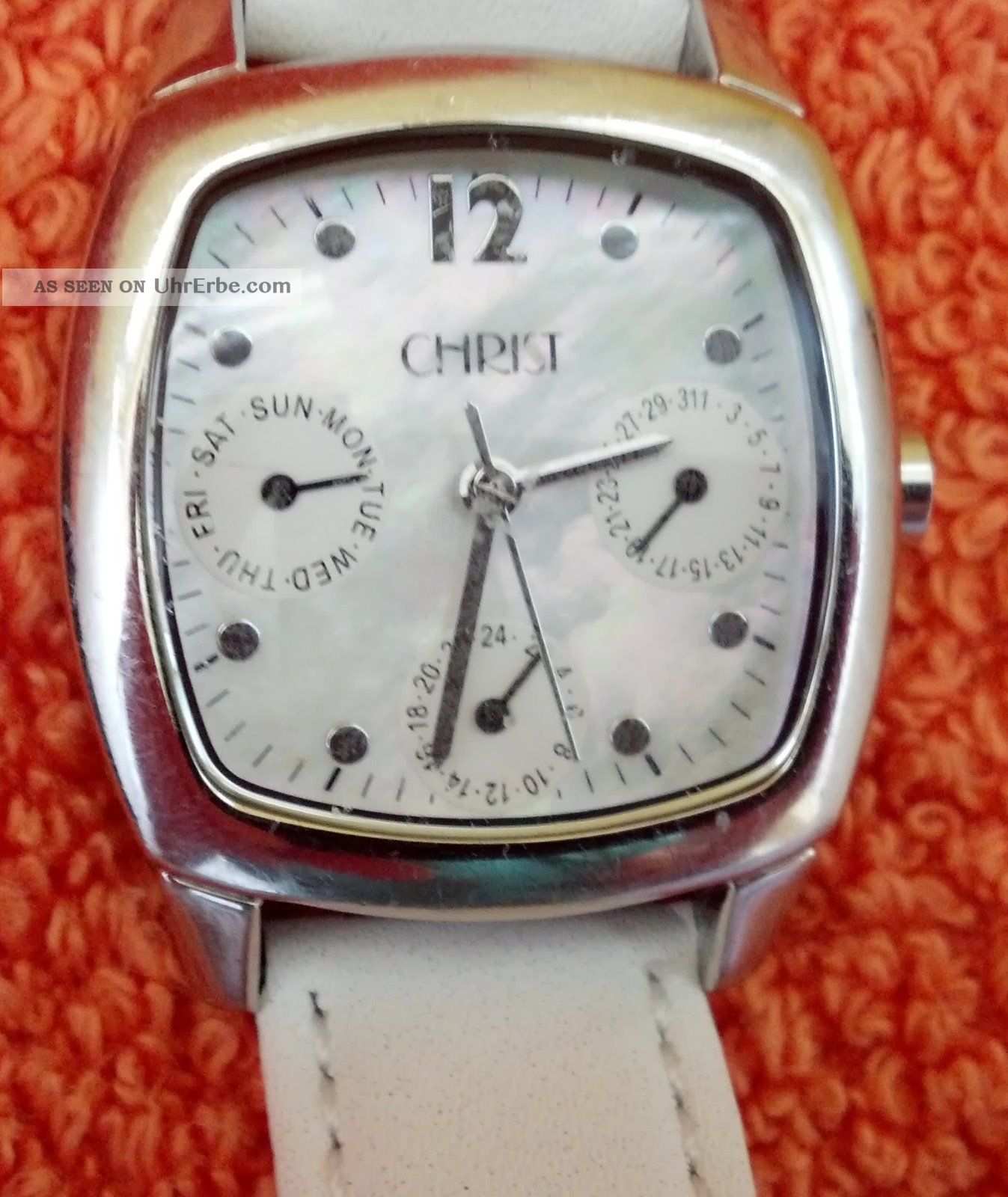 Christ Damen - Armbanduhr Mit Lederband Quarz Batterie Armbanduhren Bild