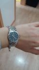 Schweizer Uhr,  Damenuhr Mathey - Tissot Elisa,  Silber/schwarz,  Saphirglas,  Zirkoni Armbanduhren Bild 1