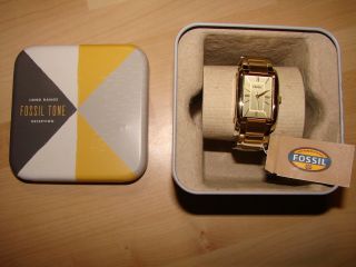 Fossil Damen Armband Uhr Es 2985 Adele M.  Box Gold Römische Ziffern W. Bild