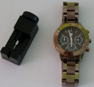Damen Armbanduhr Uhr Auriol Chronograph Kupferfarben,  Komplett Edelstahl Bild