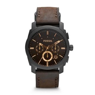 Fossil Machine Uhr Armbanduhr (fs4656) Lederband Braun Bild