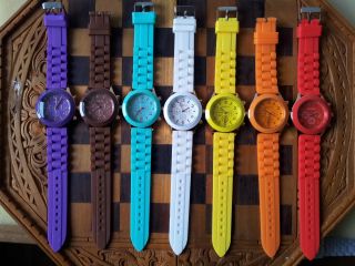 Geneva Silikon Uhr Armbanduhr Damen Herren Kinder Sport Trend Uhren Watch Bild