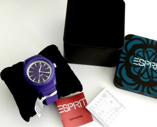Esprit Armbanduhr Geschenk - Blechdose,  Play Solid Purple/lila/steinchen Bild