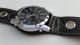 Mega Xxl Herrenuhr Lederarmband Schwarz Sehr Auffälliges Design Armbanduhr Armbanduhren Bild 2