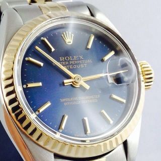 Rolex Lady Datejust Ref 6917 Steel Gold Automatic 26mm Blue Dial Bild