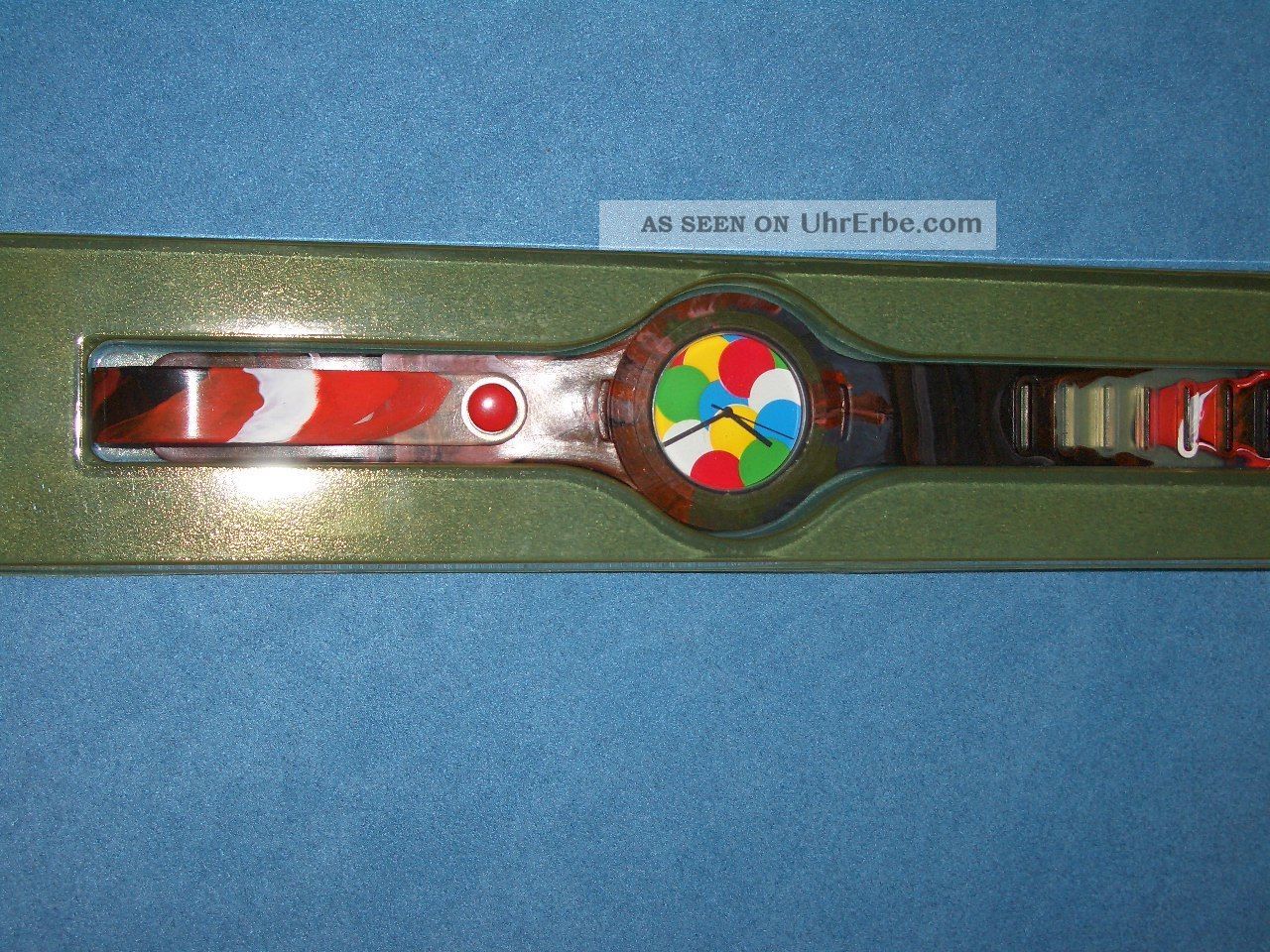 Tymer Armbanduhr 3,  5cm Gehäuse,  Schwarz/rot/weiß/bunt - Ungetragen Armbanduhren Bild