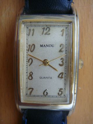 Armbanduhr,  Manou,  Goldfarben,  Große Ziffern Bild