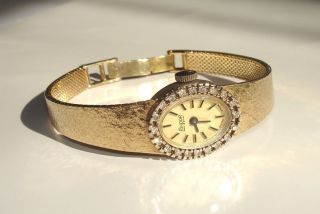 Schöne Damen Armbanduhr In 585 Gold Mit 20 Brillanten Besetzt Bild