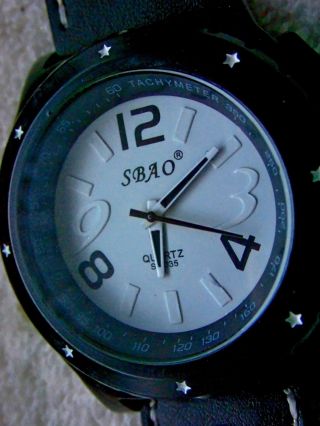 Sammler: Interessante Armbanduhr (3 - D - Zifferblatt,  Lederarmband) - Bild