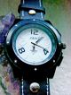 Sammler: Interessante Armbanduhr (3 - D - Zifferblatt,  Lederarmband) - Armbanduhren Bild 1