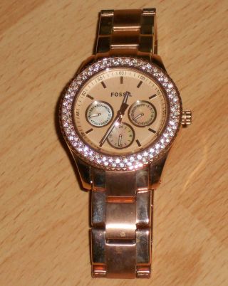 Damen Armbanduhr Es 3003 Rose Gold Uhr Fossil Armband Armbanduhr Es3003 Bild
