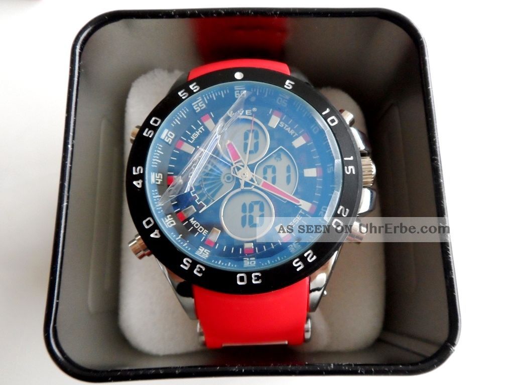Herrenuhr Sport Uhr Digital & Analog Armband Uhr Armbanduhren Bild