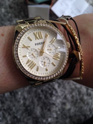 Fossil Damenuhr Uhr Blogger Gold Retro Traveler Am4482 W Np: 169€ Bild